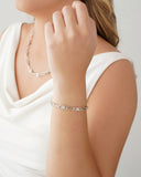 Pulseira Elos Ovais Cristal Ródio Branco