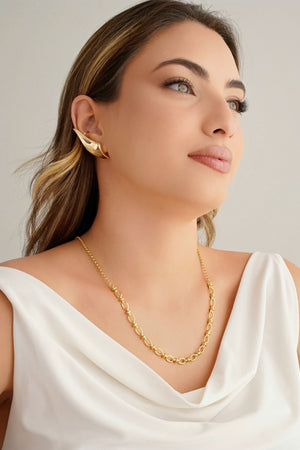 Gargantilha Elos Ovais 6 mm Banhado a Ouro 18K - 55 cm