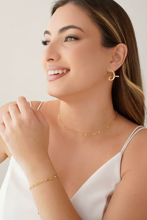 Brinco Laço Liso 2.2 cm Banhado a Ouro 18K