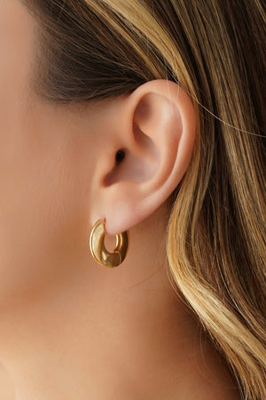 Brinco Argola Redonda Lisa 1.9 cm Banhado a Ouro 18K