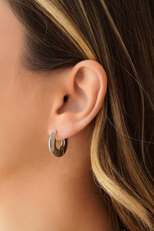 Brinco Argola Redonda Lisa 1.9 cm Ródio Branco