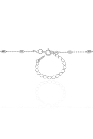 Relicário Estrela Gomos Ródio Branco - 45 cm