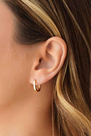 Brinco Argola Click em U Lisa 1.5 cm Banhado a Ouro 18K