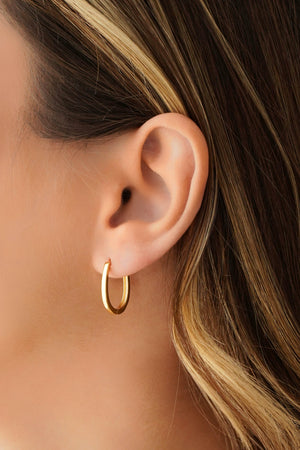 Brinco Argola Click em U Lisa 1.9 cm Banhado a Ouro 18K