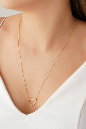 Escapulário Corações Vazados Banhado a Ouro 18K - 60 cm