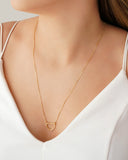 Escapulário Corações Vazados Banhado a Ouro 18K - 60 cm