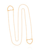 Escapulário Corações Vazados Banhado a Ouro 18K - 60 cm