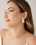 Choker Elos Retangulares 5 mm Ródio Branco