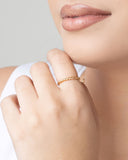 Anel Ajustável Torcido Tamanho M Banhado a Ouro 18K