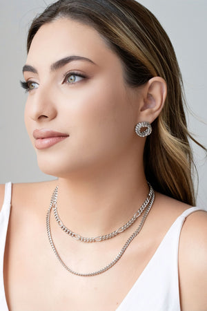 Choker Elos Detalhados Ródio Branco