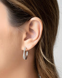 Brinco Argola Entrelaçada Cravejada Cristal 2.2 cm Ródio Branco