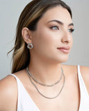 Brinco Torcido Entrelaçado 1.9 cm Ródio Branco