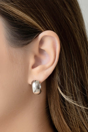 Brinco Argola Click Lisa 1.7 cm Ródio Branco