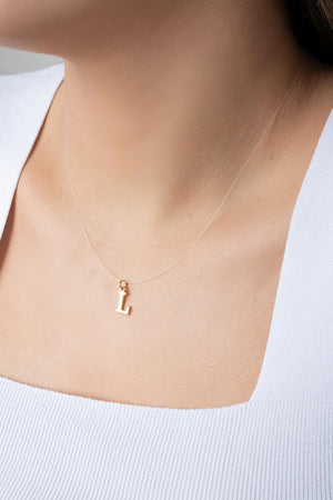 Choker Nylon Letra K Banhado a Ouro 18K