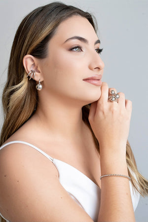 Anel Bolas Lisas Tamanho 12 Ródio Branco