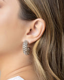 Brinco Argola Tubo Tela 3.1 cm Ródio Branco