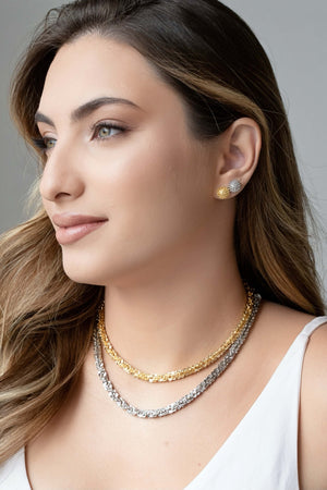 Choker Detalhada 6 mm Ródio Branco