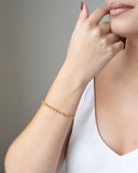 Pulseira Elos Bolinhas Lisas Banhado a Ouro 18K