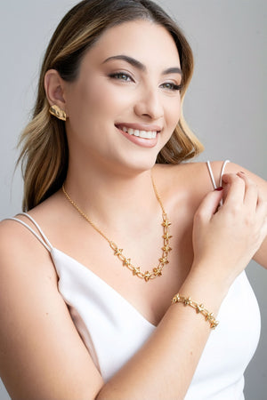 Gargantilha Elos Spike 13 mm Banhado a Ouro 18K - 45 cm