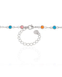 Gargantilha Pontos de Luz Coloridos Ródio Branco - 45 cm