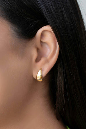 Brinco Gota Lisa 1.7 cm Banhado a Ouro 18K