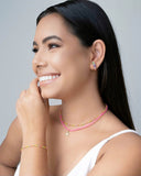 Choker Bolinhas Coloridas 2 mm Banhado a Ouro 18K