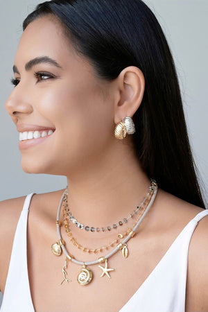 Brinco Argola Click Frisada Lisa 2.1 cm Banhado a Ouro 18K