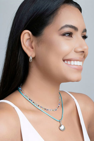 Brinco Argola Click Dupla Torcida Lisa 1.5 cm Ródio Branco