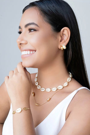 Gargantilha Veneziana Oval Liso Banhado a Ouro 18K - 40 cm