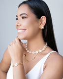 Gargantilha Veneziana Oval Liso Banhado a Ouro 18K - 40 cm