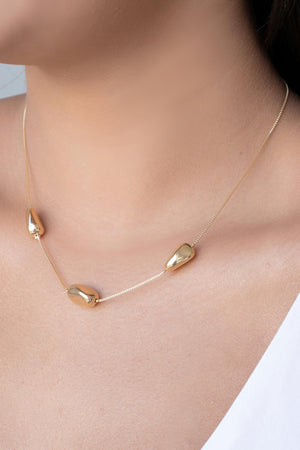 Gargantilha Veneziana Oval Liso Banhado a Ouro 18K - 40 cm