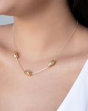 Gargantilha Veneziana Oval Liso Banhado a Ouro 18K - 40 cm