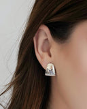 Brinco Argola Achatada Lisa 1.7 cm Ródio Branco