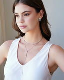 Gargantilha Gravata Palitos Texturizados Ródio Branco - 45 cm