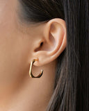 Brinco Argola Quadrada Lisa 2.0 cm Banhado a Ouro 18K