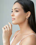 Brinco Argola Quadrada Lisa 1.7 cm Ródio Branco