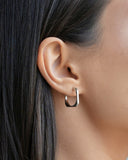 Brinco Argola Quadrada Lisa 1.7 cm Ródio Branco