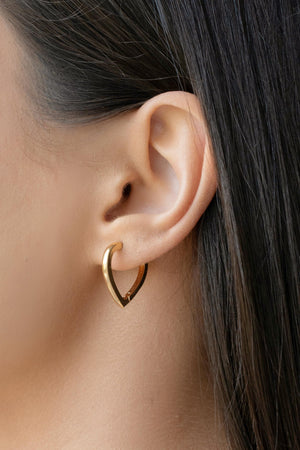 Brinco Argola Click Coração Liso 1.9 cm Banhado a Ouro 18K