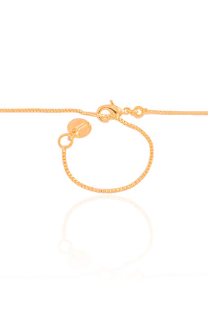 Gargantilha Veneziana Retângulo Vazado Liso Banhado a Ouro 18K - 40 cm