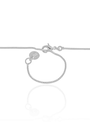 Gargantilha Veneziana Retângulo Vazado Liso Ródio Branco - 40 cm