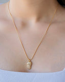 Gargantilha Rabo de Rato Pingente Orgânico Texturizado Banhado a Ouro 18K - 45 cm