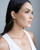 Brinco Oval Orgânico 2.7 cm Banhado a Ouro 18K