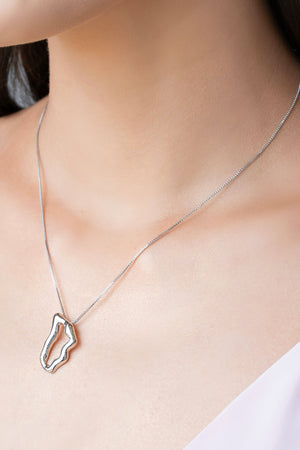 Gargantilha Veneziana Orgânico Vazado Ródio Branco - 45 cm