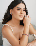 Anel Baguetes Coloridas Tamanho 20 Ródio Branco