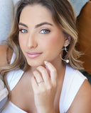 Brinco Fio Torcido Pérola 7.5 cm Ródio Branco