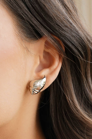 Brinco Concha Lisa 2.4 cm Ródio Branco