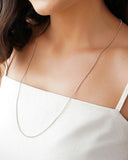 Gargantilha Longa Bolinhas 1.5 mm Ródio Branco