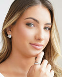 Anel Entrelaçado Cravejado Cristal Tamanho 23 Ródio Branco