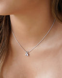 Gargantilha Veneziana Retangular Cristal Ródio Branco - 40 cm