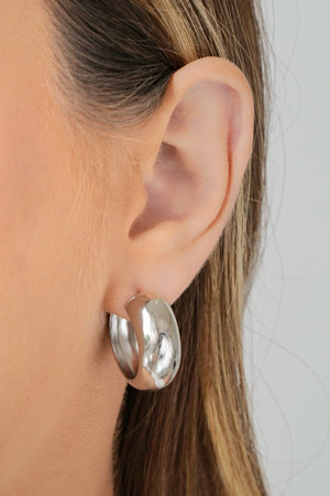 Brinco Argola Click Lisa 2.3 cm Ródio Branco